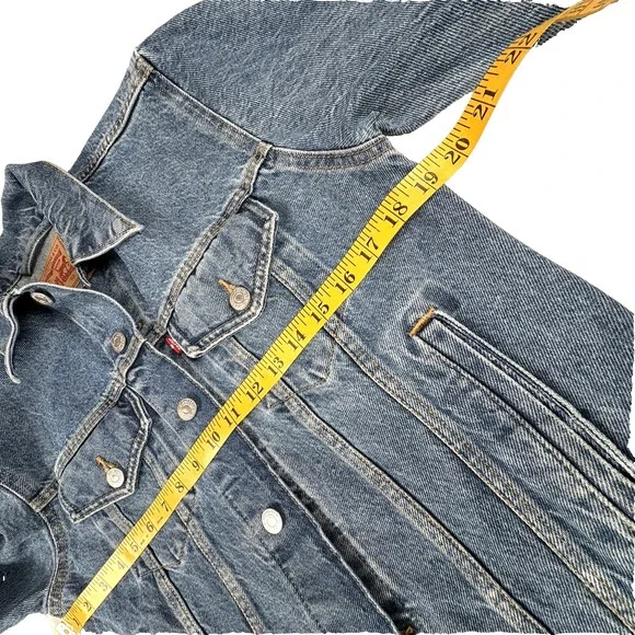 Levi's Jacket Women S Medium Wash Denim Trucker Western Y2K Boho Boyfriend - Picture 9 of 10